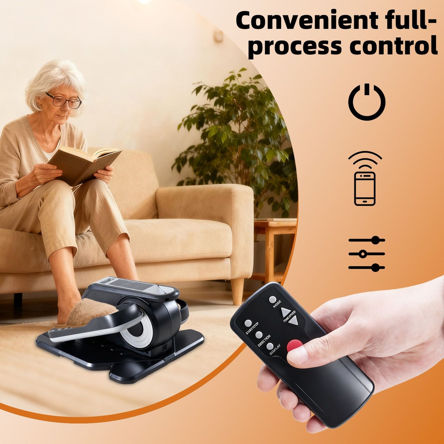 Compact Under-Desk Elliptical – Quiet Mini Pedal Exerciser with Adjustable Speed and LED Display