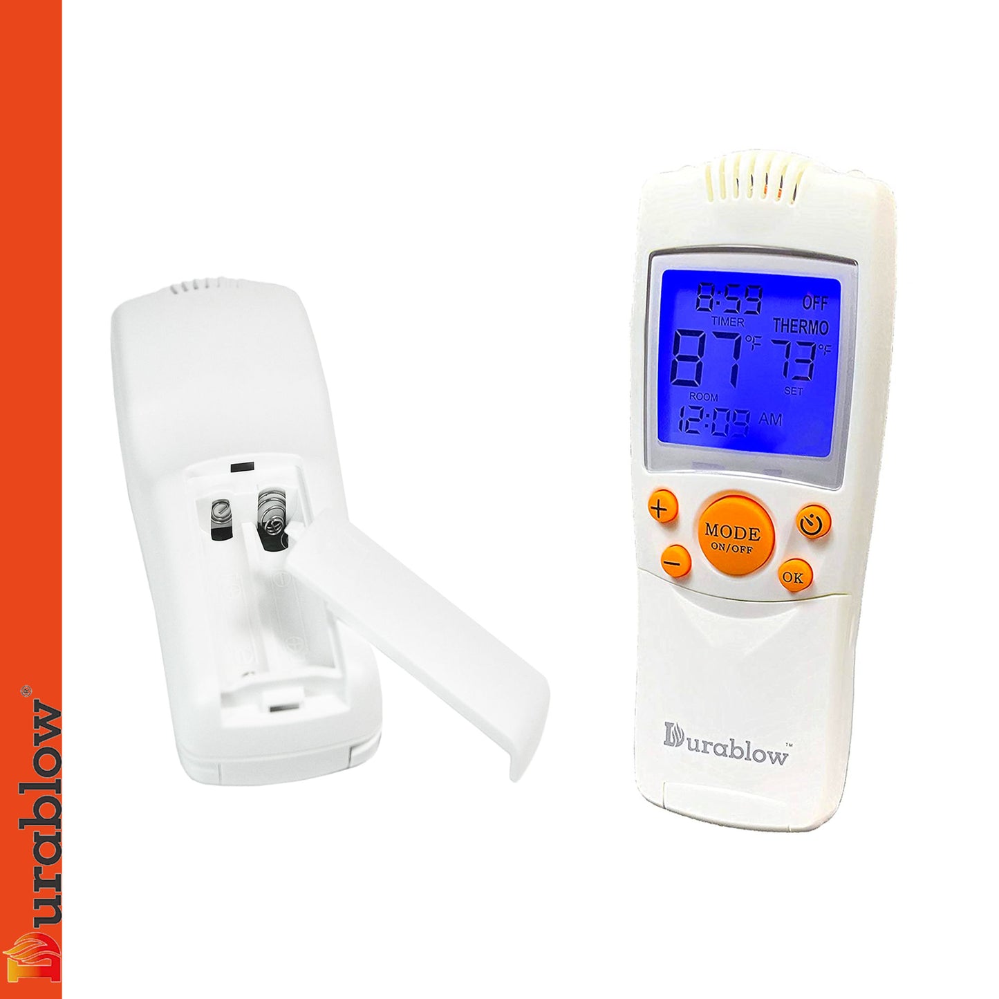 Durablow TR1004 Gas Fire Fireplace On/Off Remote Control Kit + Thermostat + Timer + Backlit Transmitter for Millivolt Valve; IPI Module; Replaces Wall Switch or Thermostat