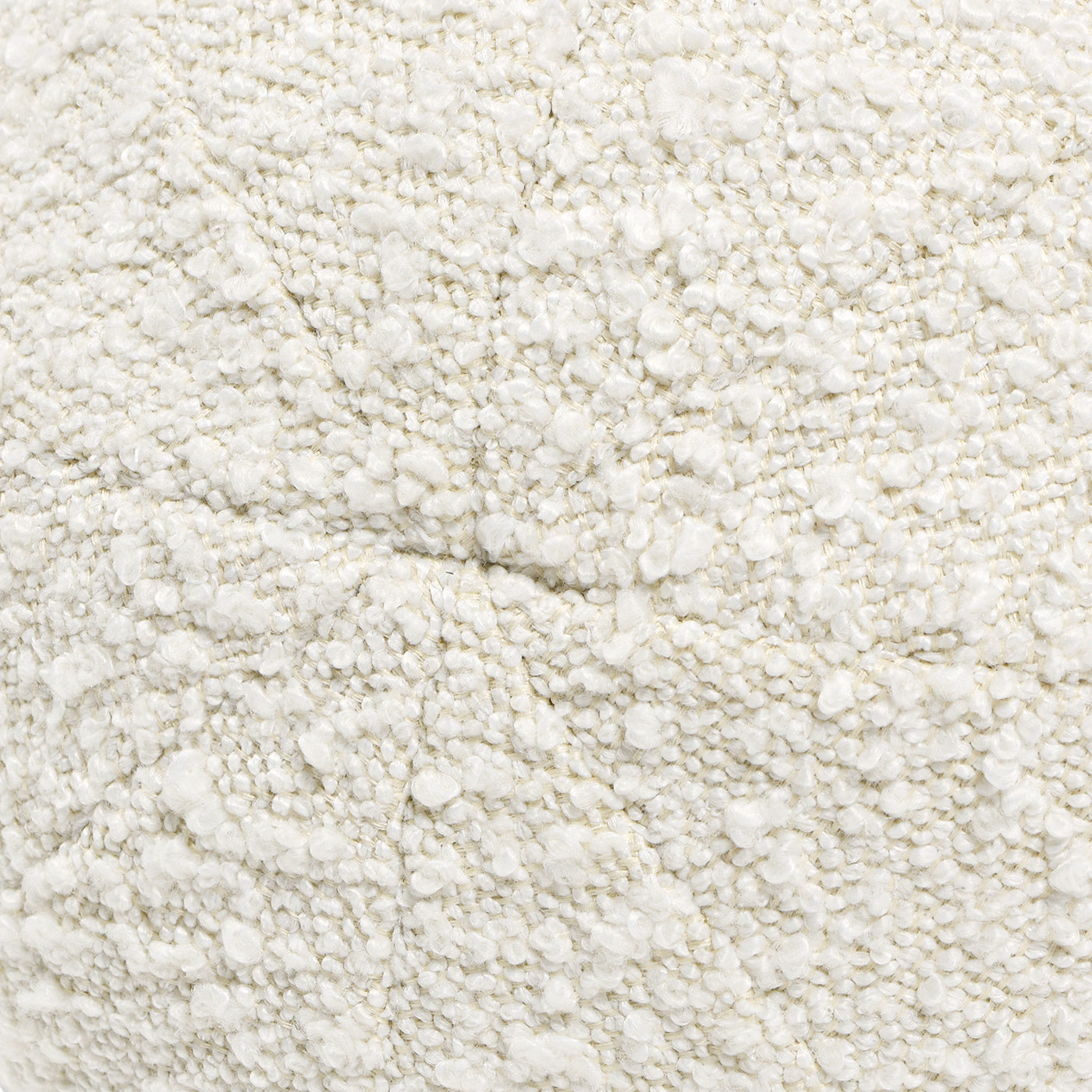 Luna 12" Round Sphere Accent Ball Throw Pillow, Ivory White Boucle