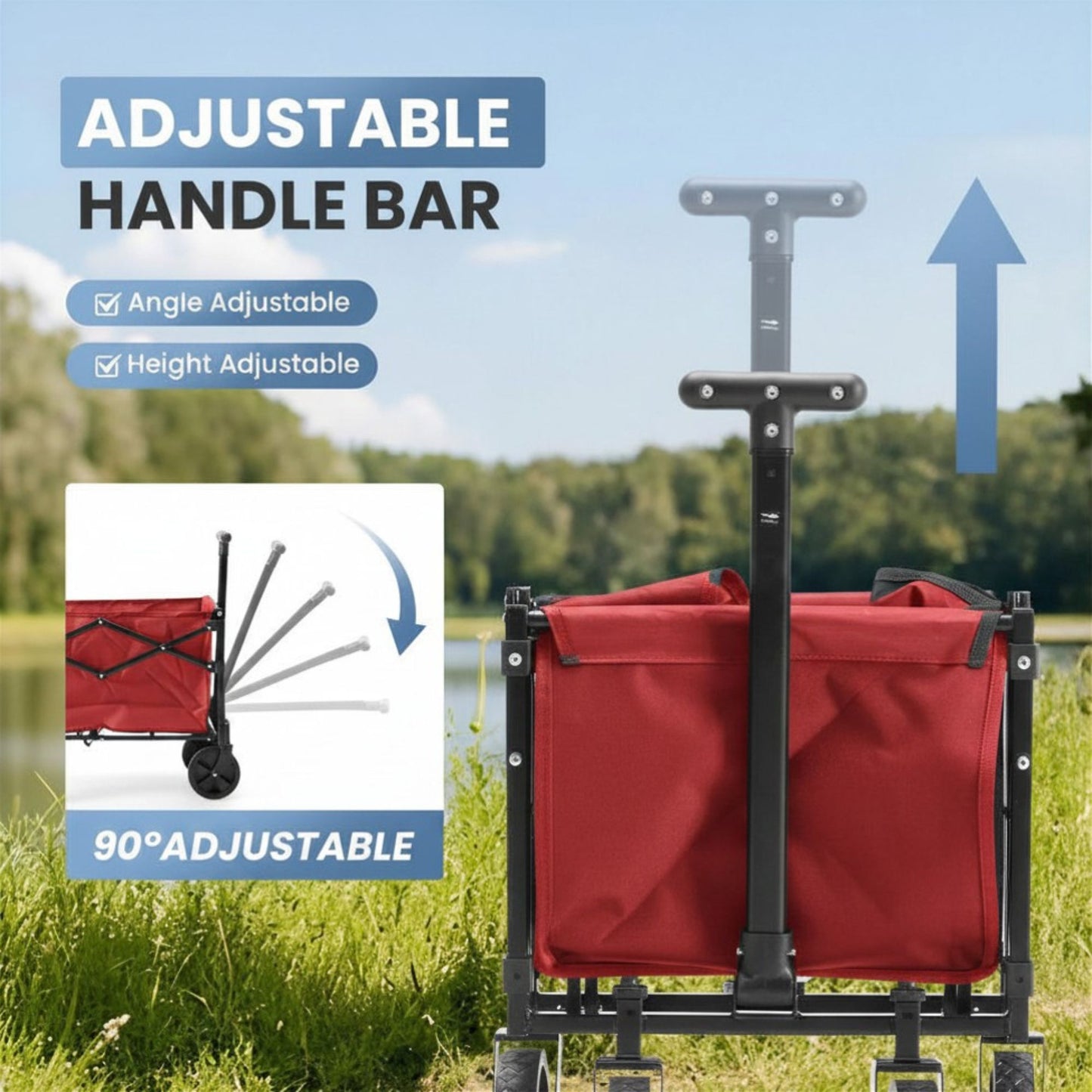 Heavy-Duty Foldable Utility Wagon – 220lb Capacity All-Terrain Cart