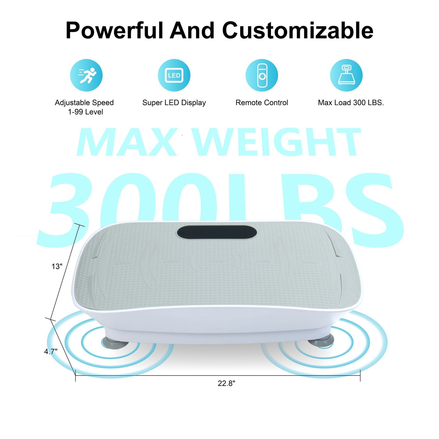 Crazy Fitness Vibration Platform: 10-Speed Smart Body Shaker & Fat Burner - Gray