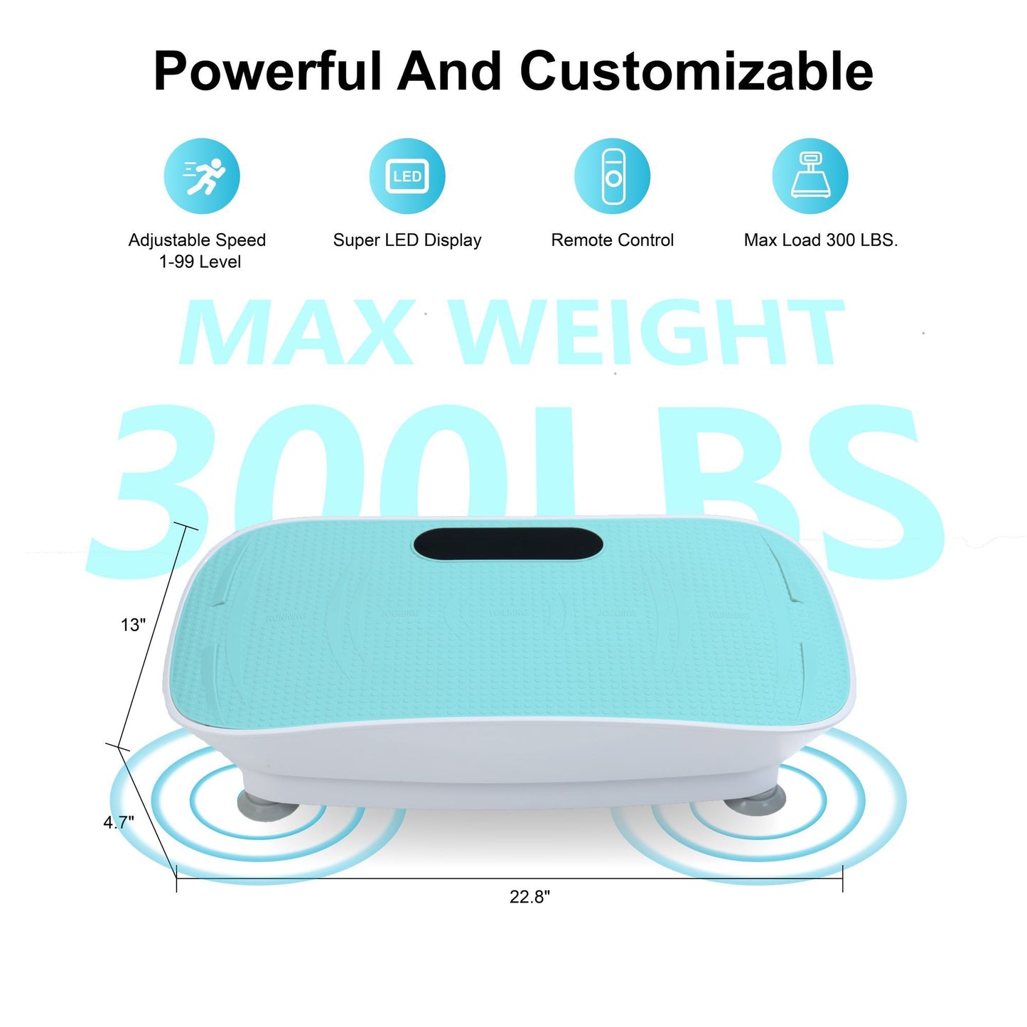 Crazy Fitness Vibration Platform: 10-Speed Smart Body Shaker & Fat Burner - Blue