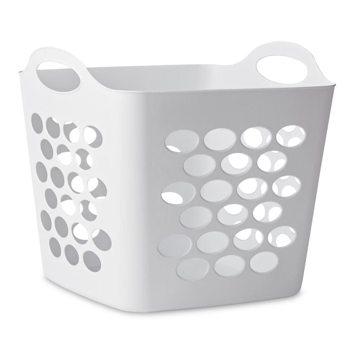 4 Pack White Square Dot Laundry Baskets – Flexible, Foldable Storage Hampers