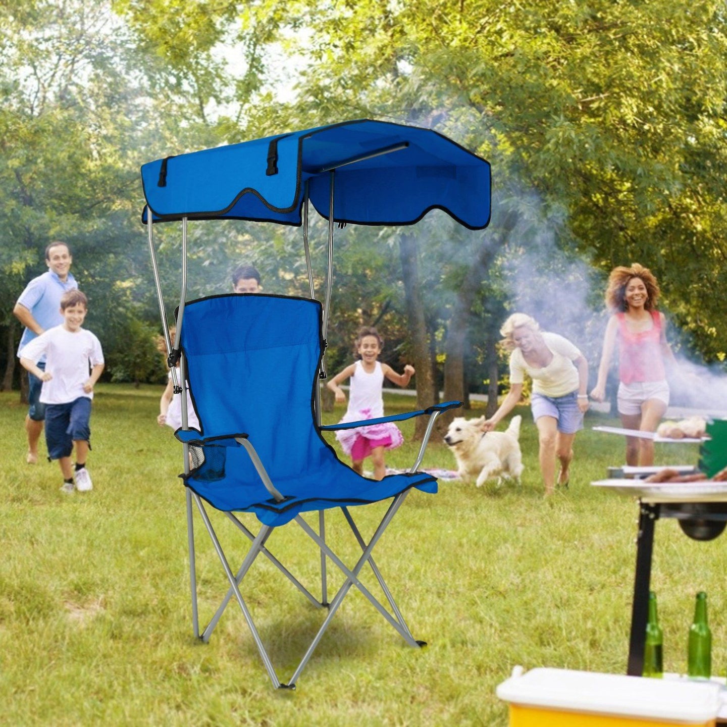 Foldable Canopy Chair - Heavy Duty 330lbs Beach & Camping Seat
