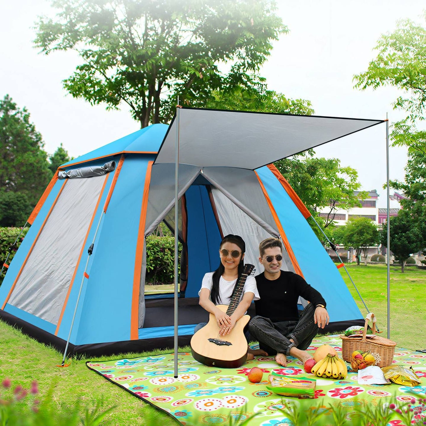 4-5 Person Instant Pop-Up Camping Tent: Waterproof & Portable