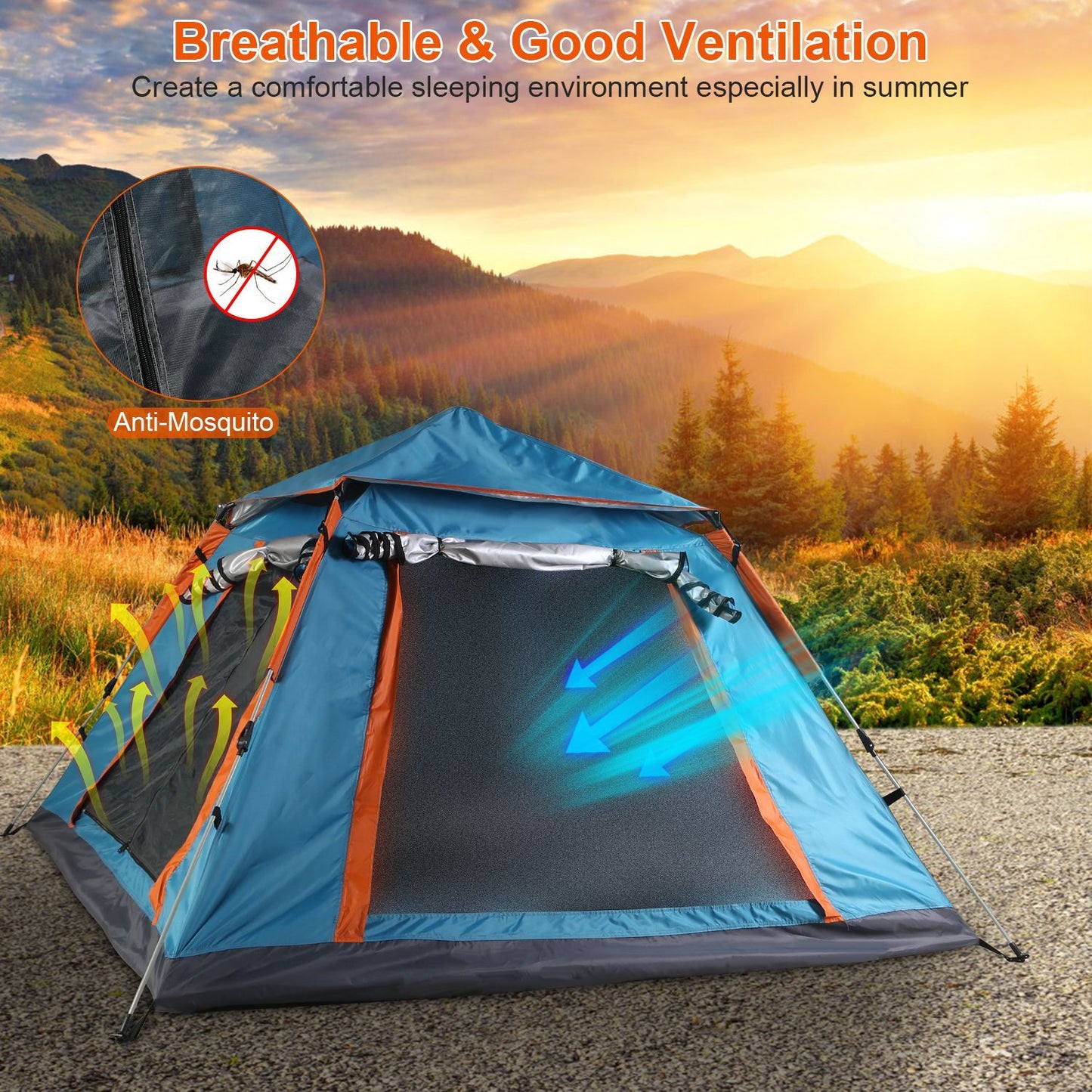 4-5 Person Instant Pop-Up Camping Tent: Waterproof & Portable