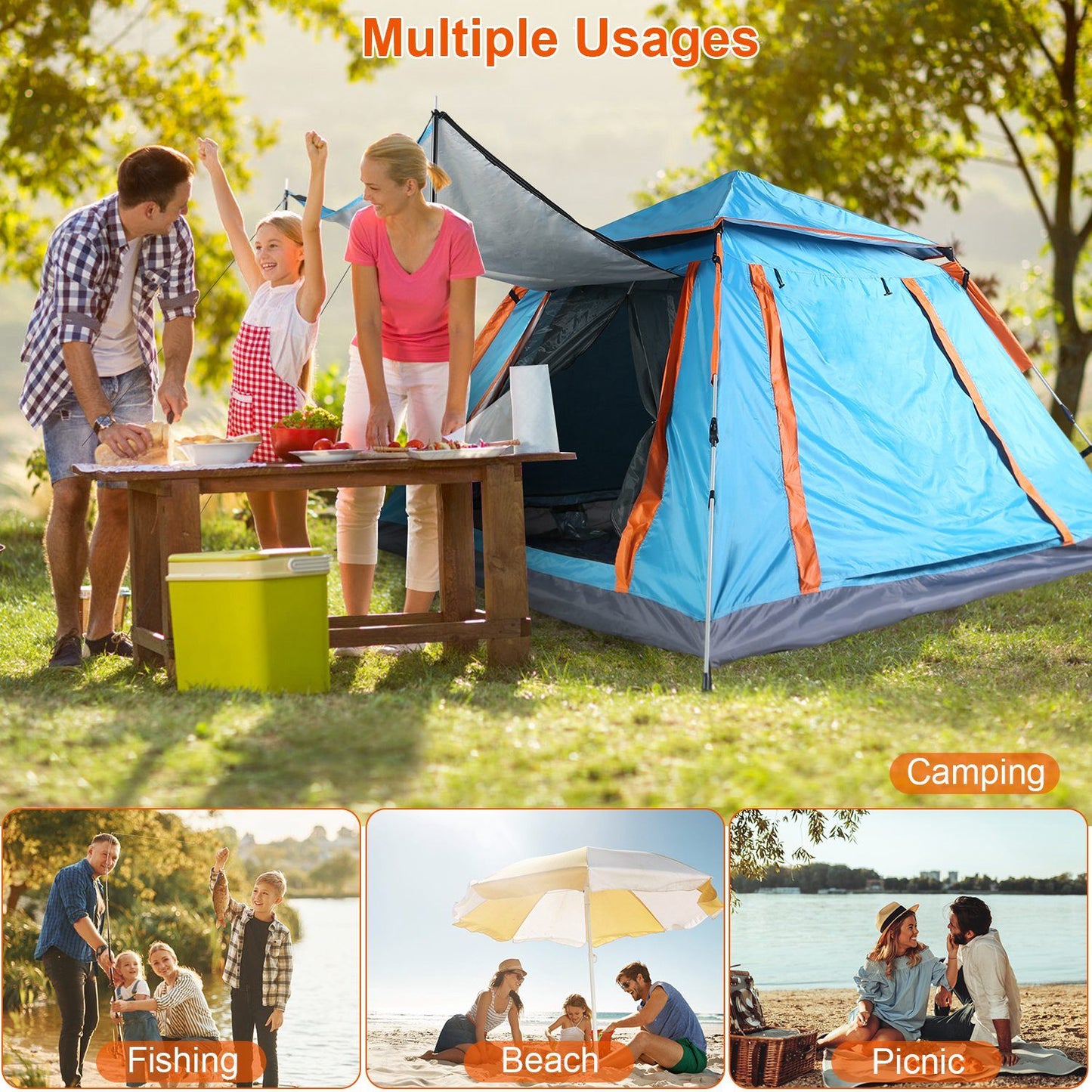 4-5 Person Instant Pop-Up Camping Tent: Waterproof & Portable
