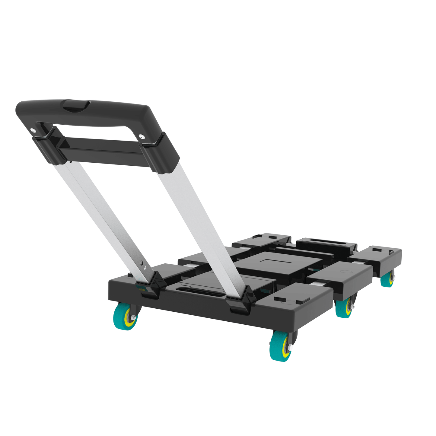 Folding Hand Truck 330lbs – Heavy Duty 6-Wheel Collapsible Dolly Cart