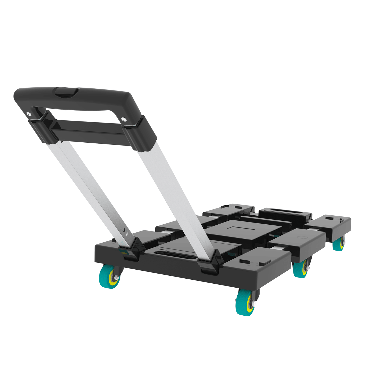 Folding Hand Truck 330lbs – Heavy Duty 6-Wheel Collapsible Dolly Cart