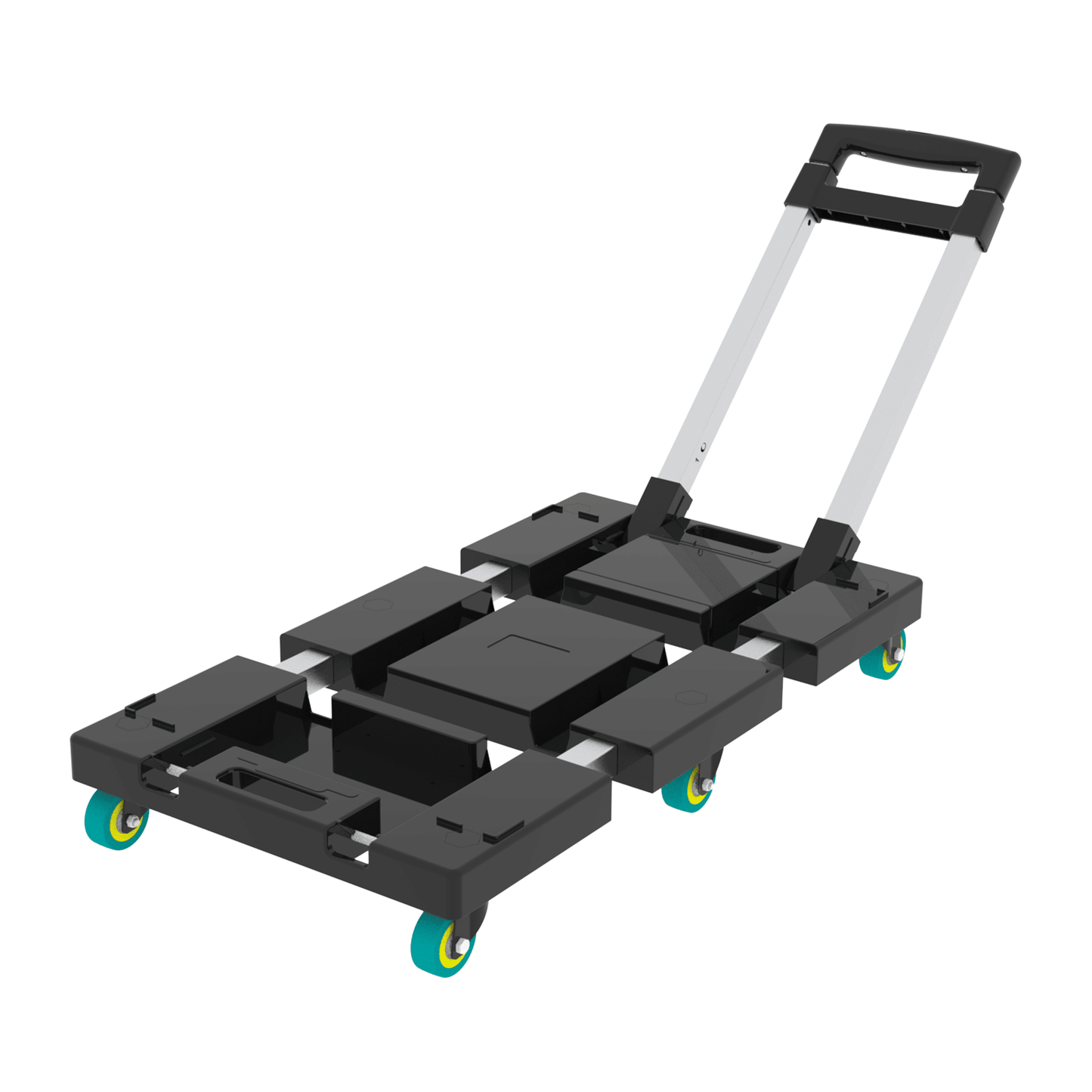 Folding Hand Truck 330lbs – Heavy Duty 6-Wheel Collapsible Dolly Cart