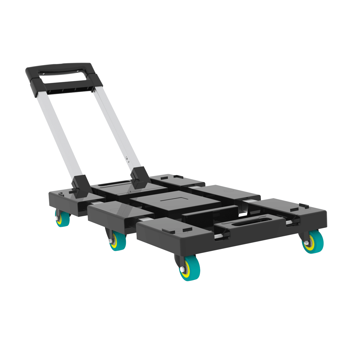 Folding Hand Truck 330lbs – Heavy Duty 6-Wheel Collapsible Dolly Cart