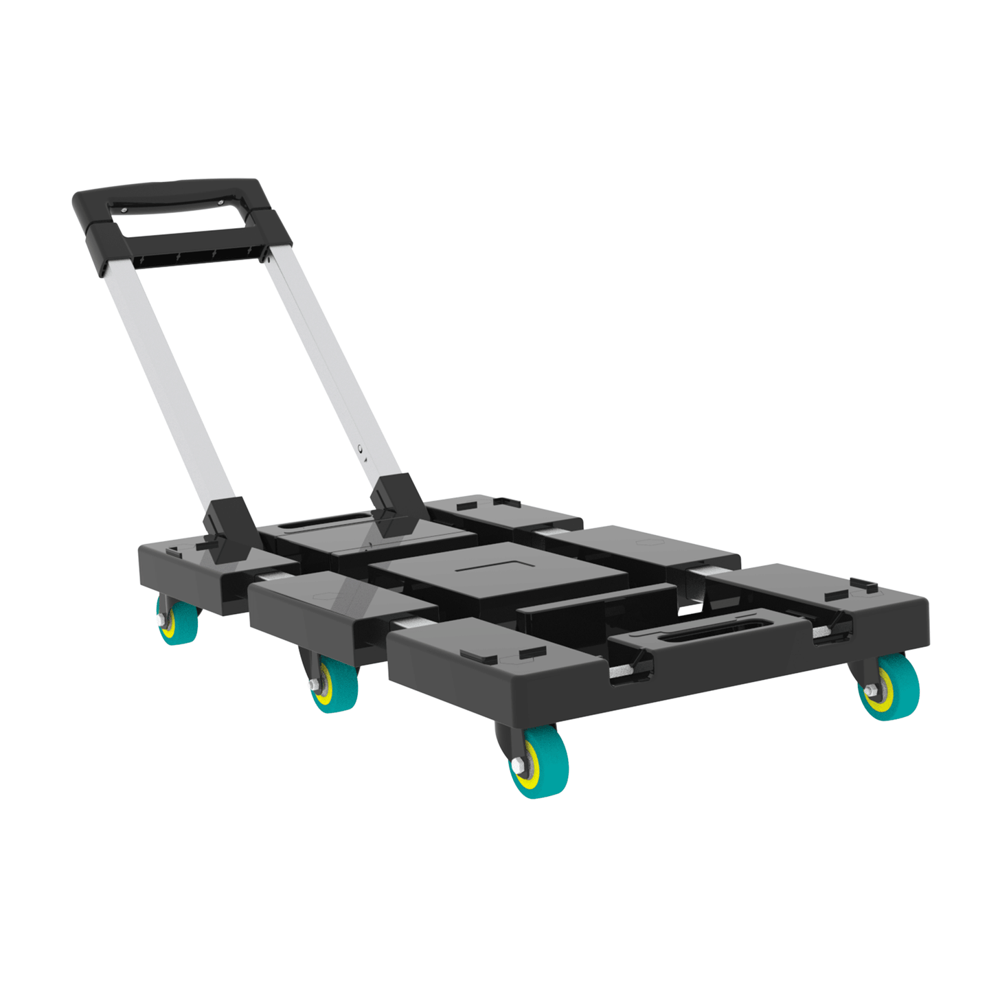 Folding Hand Truck 330lbs – Heavy Duty 6-Wheel Collapsible Dolly Cart
