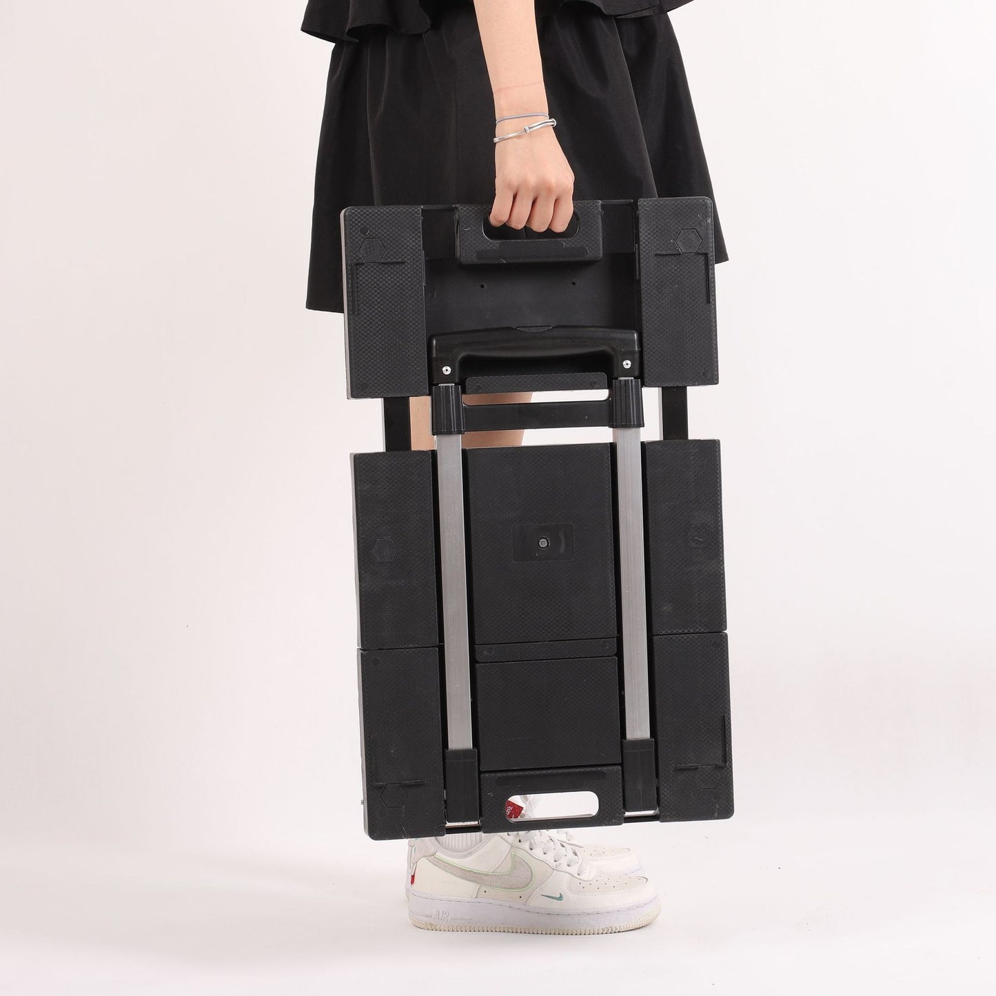 Folding Hand Truck 330lbs – Heavy Duty 6-Wheel Collapsible Dolly Cart