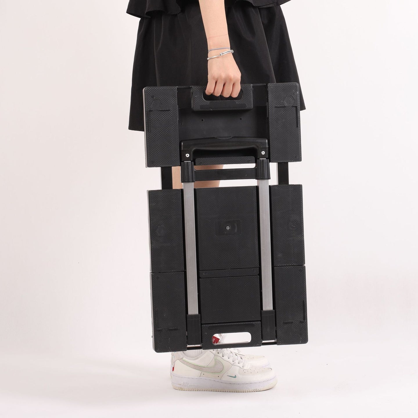 Folding Hand Truck 330lbs – Heavy Duty 6-Wheel Collapsible Dolly Cart