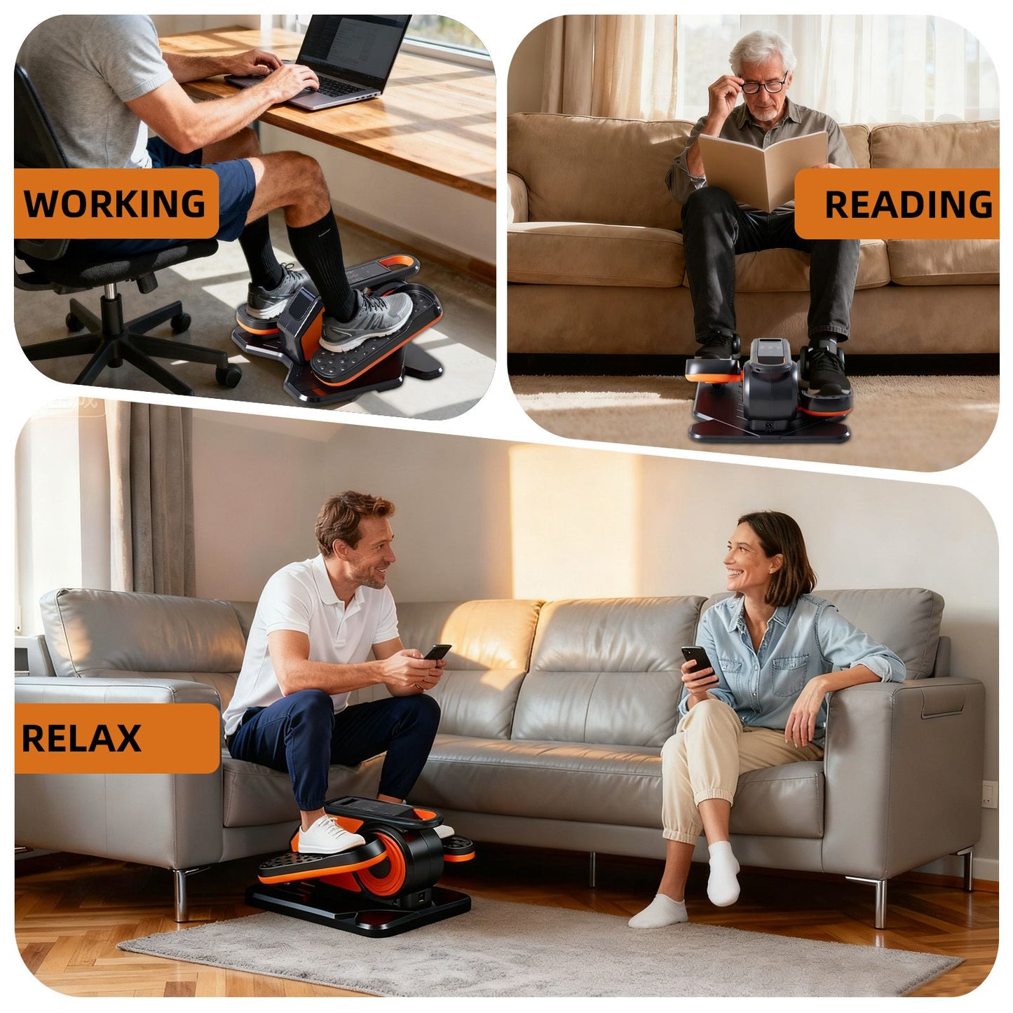 Compact Under-Desk Elliptical – Quiet Mini Pedal Exerciser with Adjustable Speed and LED Display