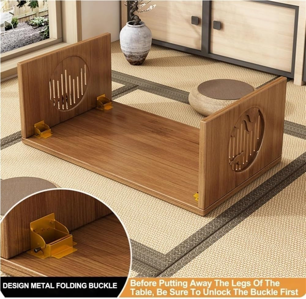 Bamboo Foldable Floor Table - Low Coffee & Tea Desk