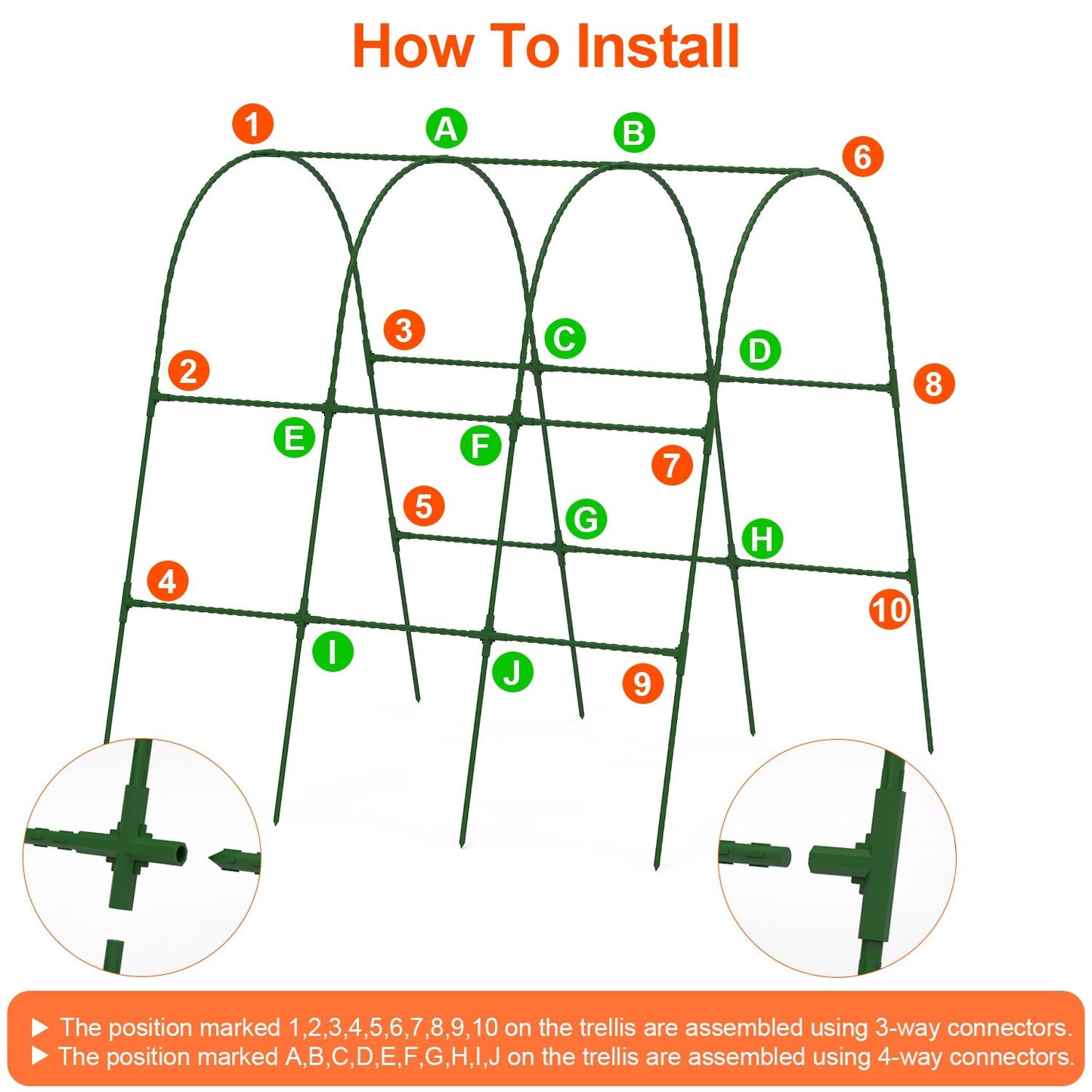 Large U-Shaped Garden Arch Trellis for Climbing Plants - Adjustable 15-45" Width, Metal Cucumber Trellis with Netting