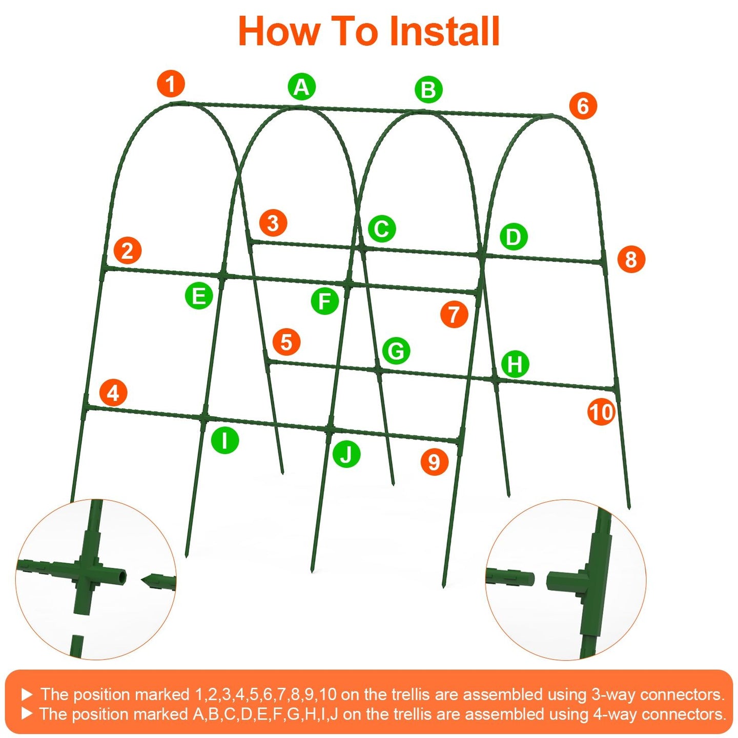 Large U-Shaped Garden Arch Trellis for Climbing Plants - Adjustable 15-45" Width, Metal Cucumber Trellis with Netting