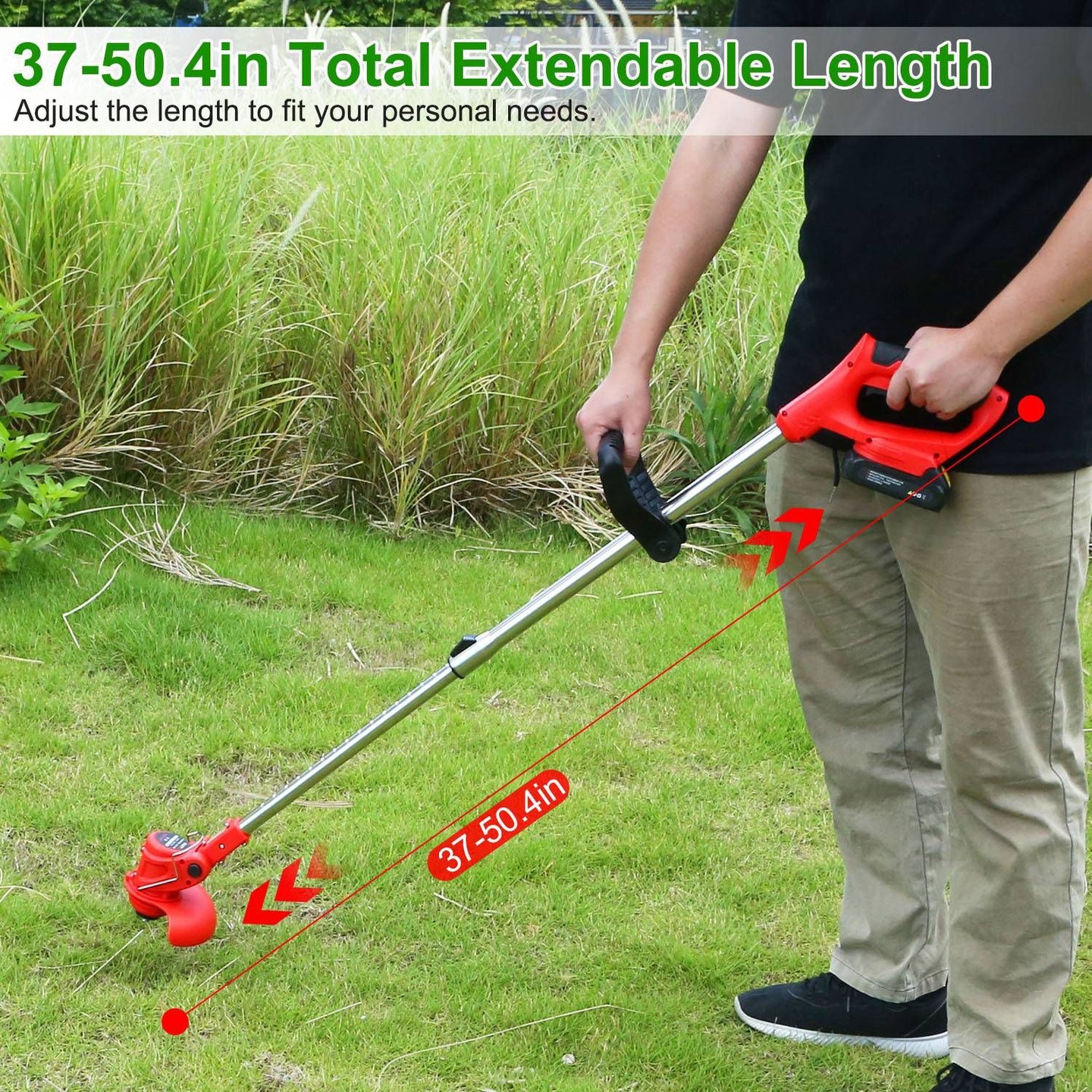 Cordless Weed Eater with 2 Batteries, 8000 RPM Electric Grass Trimmer & Edger