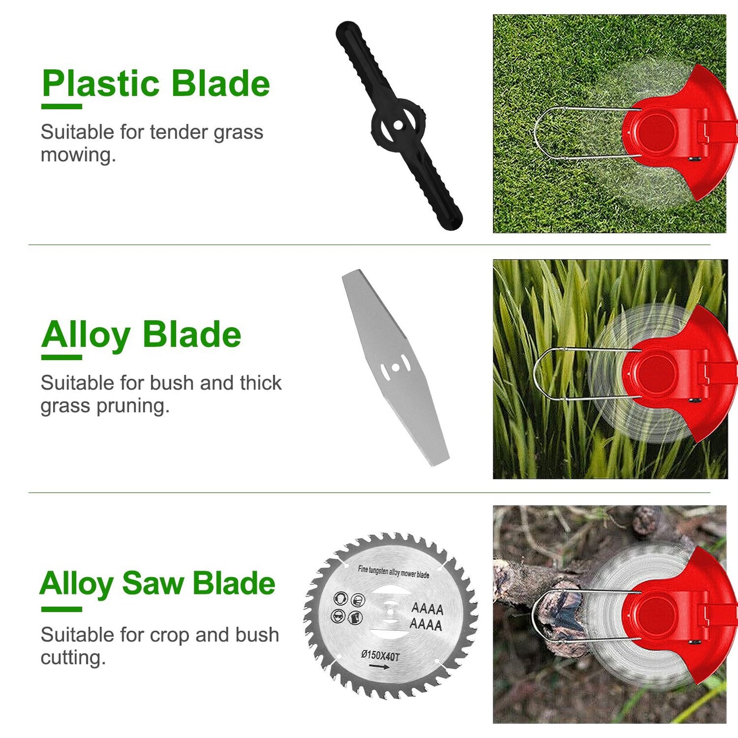Cordless Weed Eater with 2 Batteries, 8000 RPM Electric Grass Trimmer & Edger