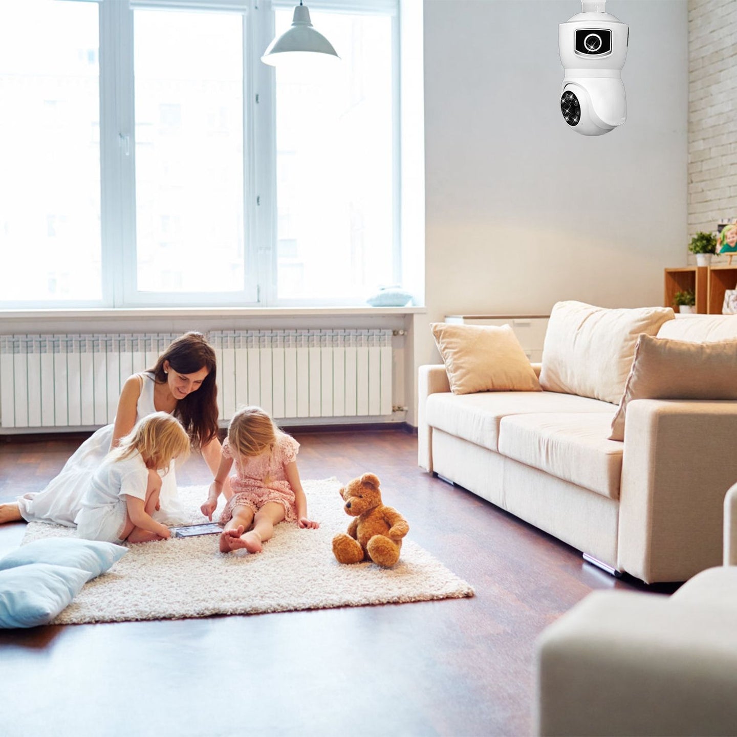360° WiFi Light Bulb Security Camera with Two-Way Audio & Motion Detection