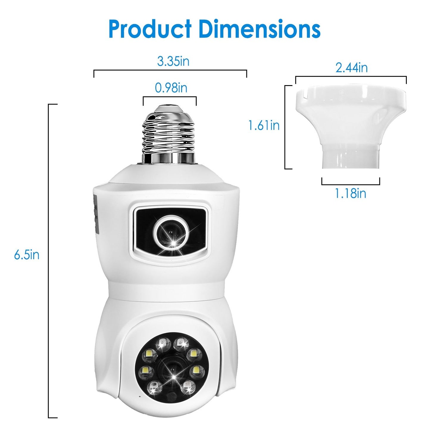 360° WiFi Light Bulb Security Camera with Two-Way Audio & Motion Detection