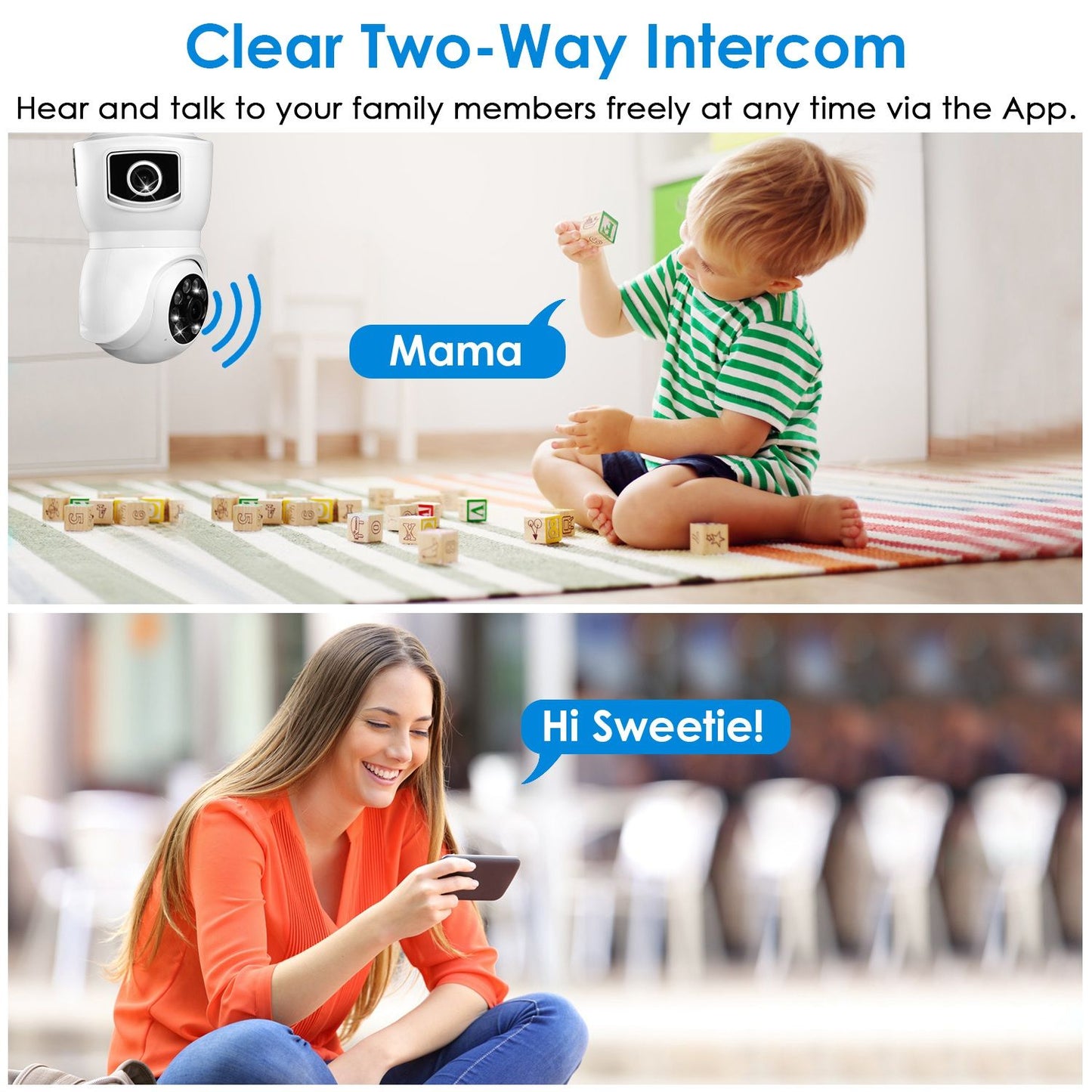 360° WiFi Light Bulb Security Camera with Two-Way Audio & Motion Detection