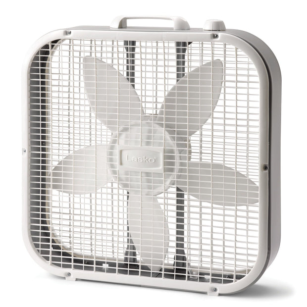 20” Classic Box Fan – 3-Speed, Weather-Resistant Motor, Portable Cooling Fan, 22.5” Height, White