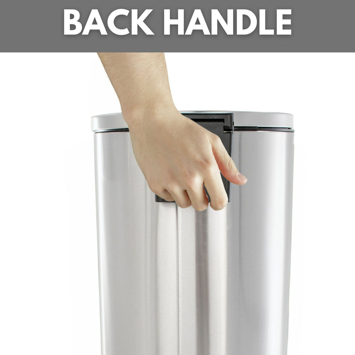 3.1 Gallon Stainless Steel Step Trash Can – Bathroom & Kitchen Garbage Bin, Silver