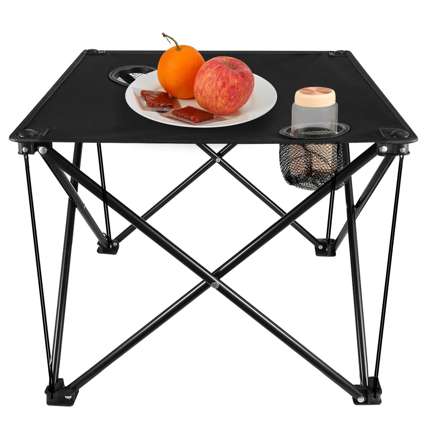 Portable Folding Camp Table 18.5" – Ultralight Mini Picnic Table w/ Cup Holders