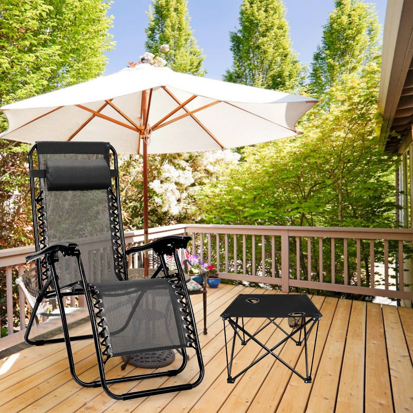 Portable Folding Camp Table 18.5" – Ultralight Mini Picnic Table w/ Cup Holders
