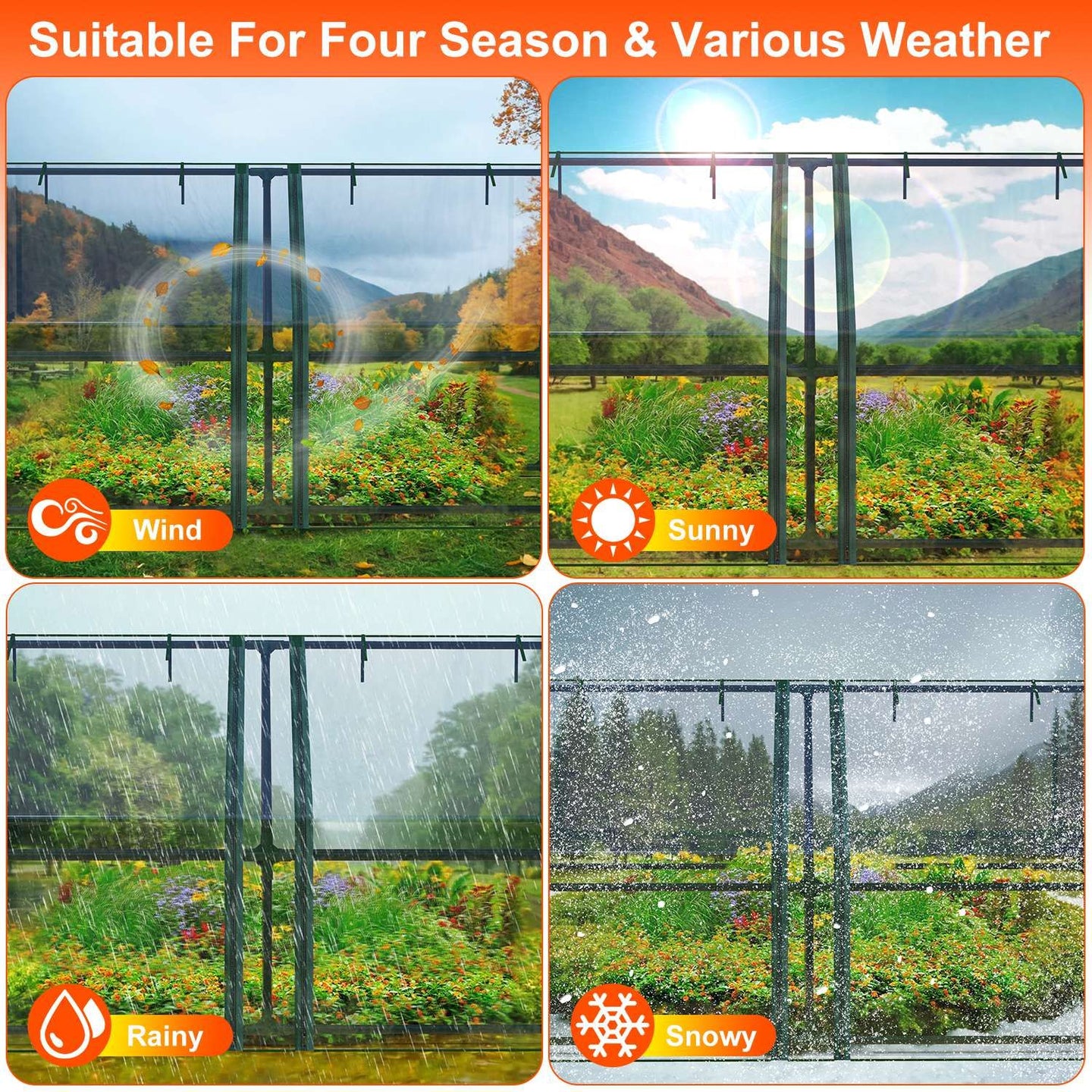 Portable Walk-in Greenhouse 71"x33"x37" – Outdoor Garden Plant House w/ PVC Cover & Iron Frame, Roll-Up Zipper Door, UV & Rust-Resistant