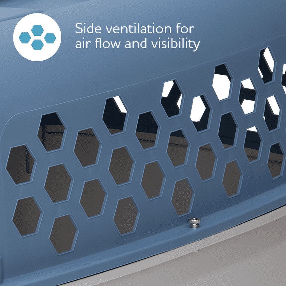 24” Multicolor Plastic Pet Kennel with Double Door & Top Opening for Dogs and Cats