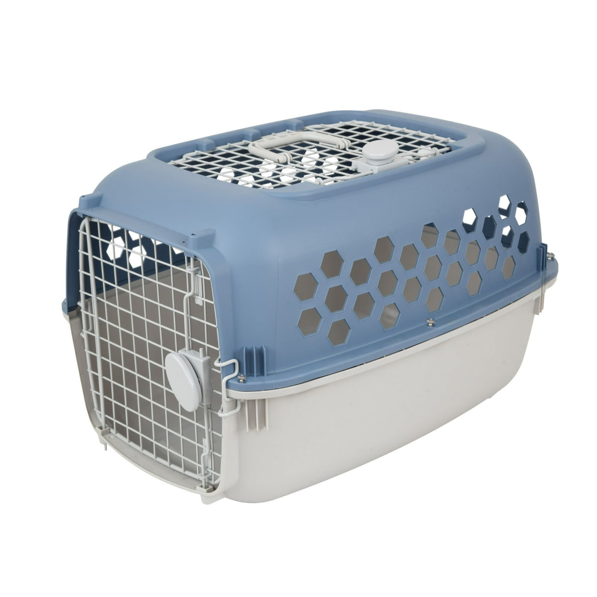 24” Multicolor Plastic Pet Kennel with Double Door & Top Opening for Dogs and Cats