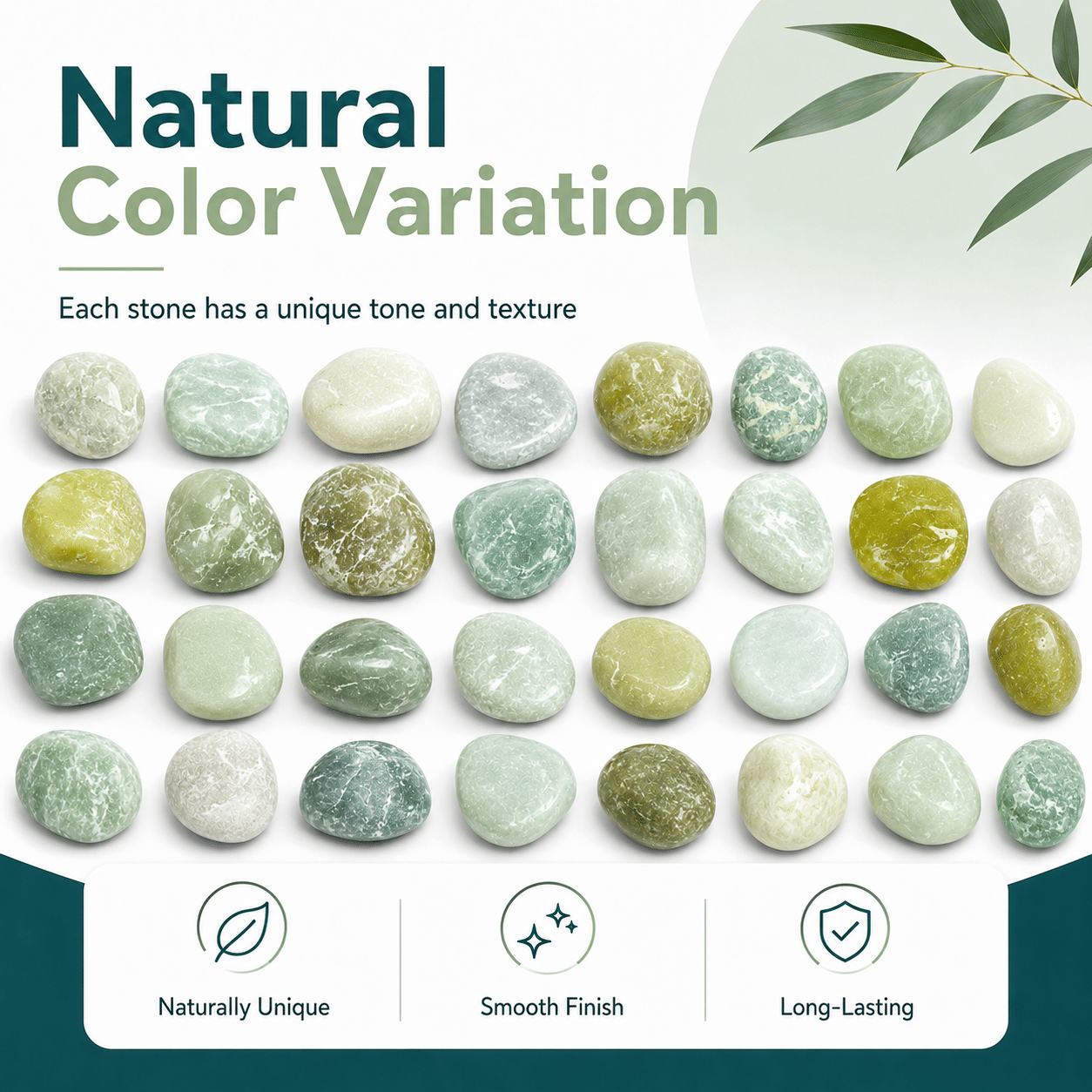 38 lbs White River Rocks, 2-3 inch Polished Pebbles - Versatile for indoor/outdoor use. Ideal for plant decor, vases, aquariums, and creating serene garden landscapes.