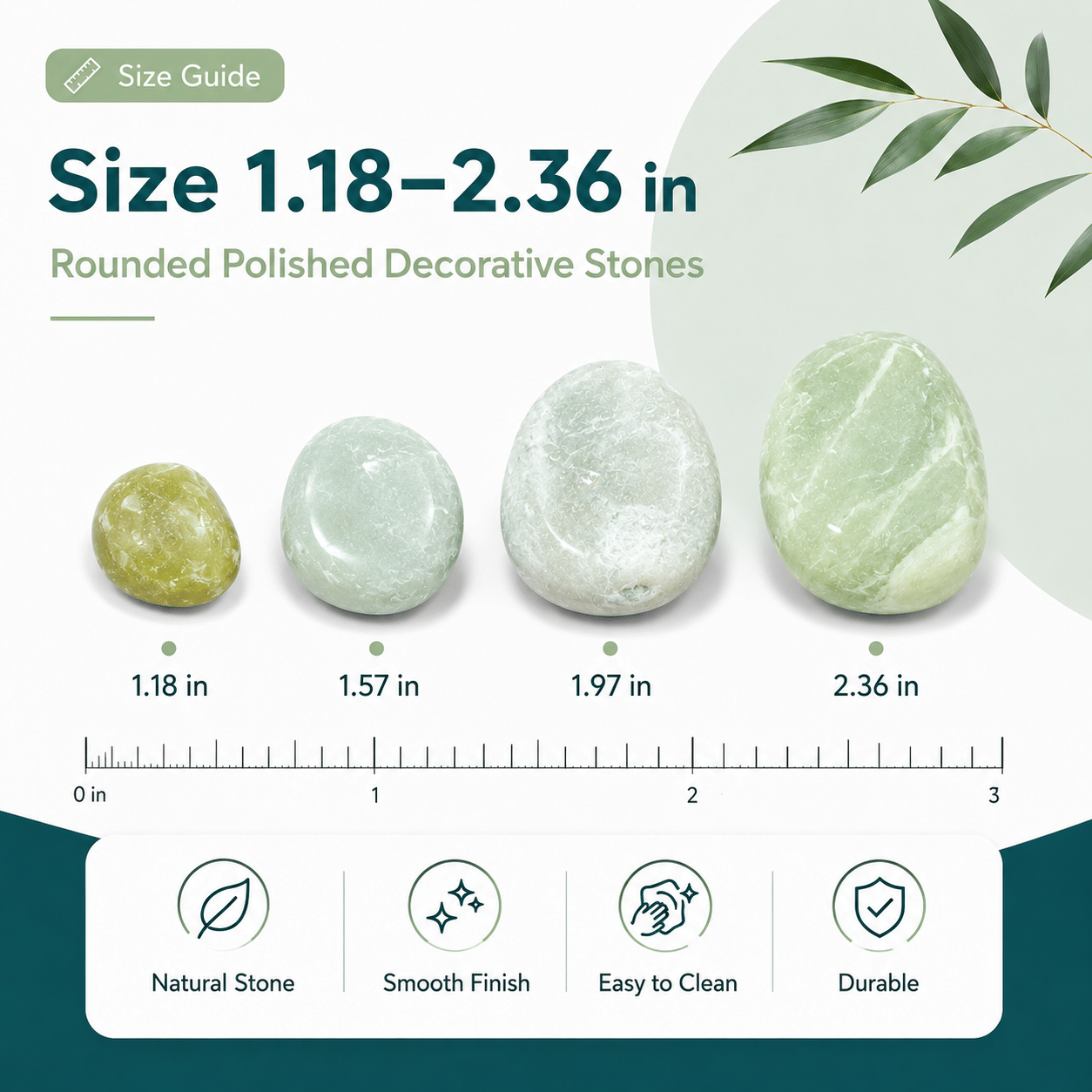 38 lbs White River Rocks, 2-3 inch Polished Pebbles - Versatile for indoor/outdoor use. Ideal for plant decor, vases, aquariums, and creating serene garden landscapes.