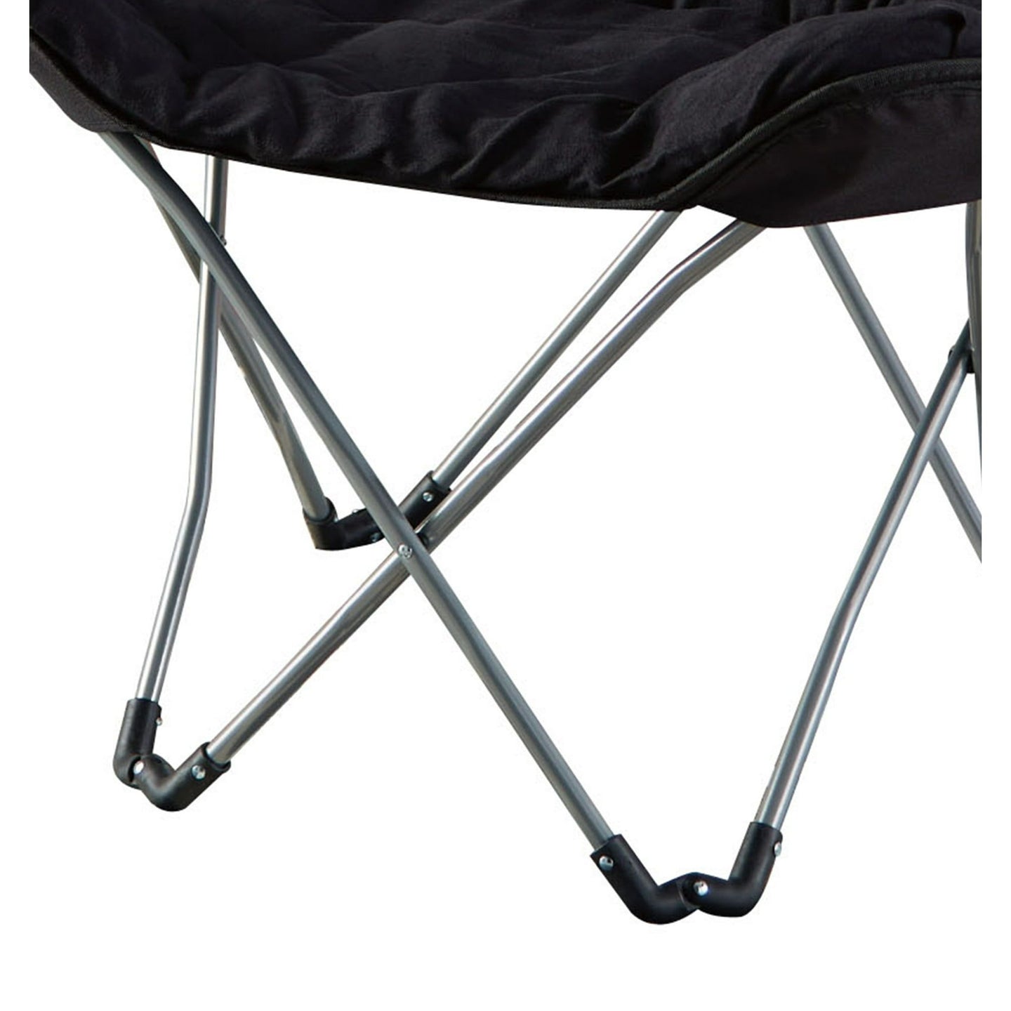 Micro Suede Fabric Butterfly Folding Chair, Black