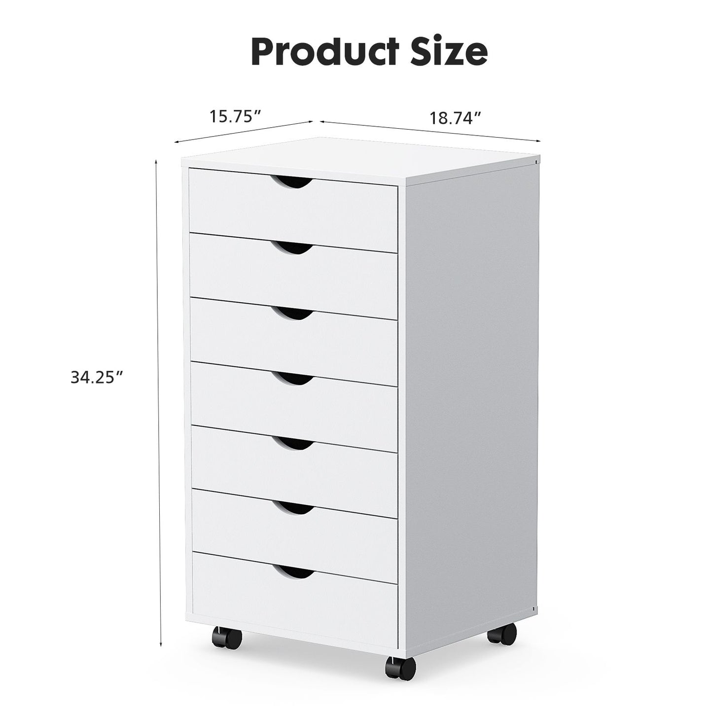 Storage Cabinet Dressers with Wheels Mobile Organizer Drawers for Office, Bedroom, Home