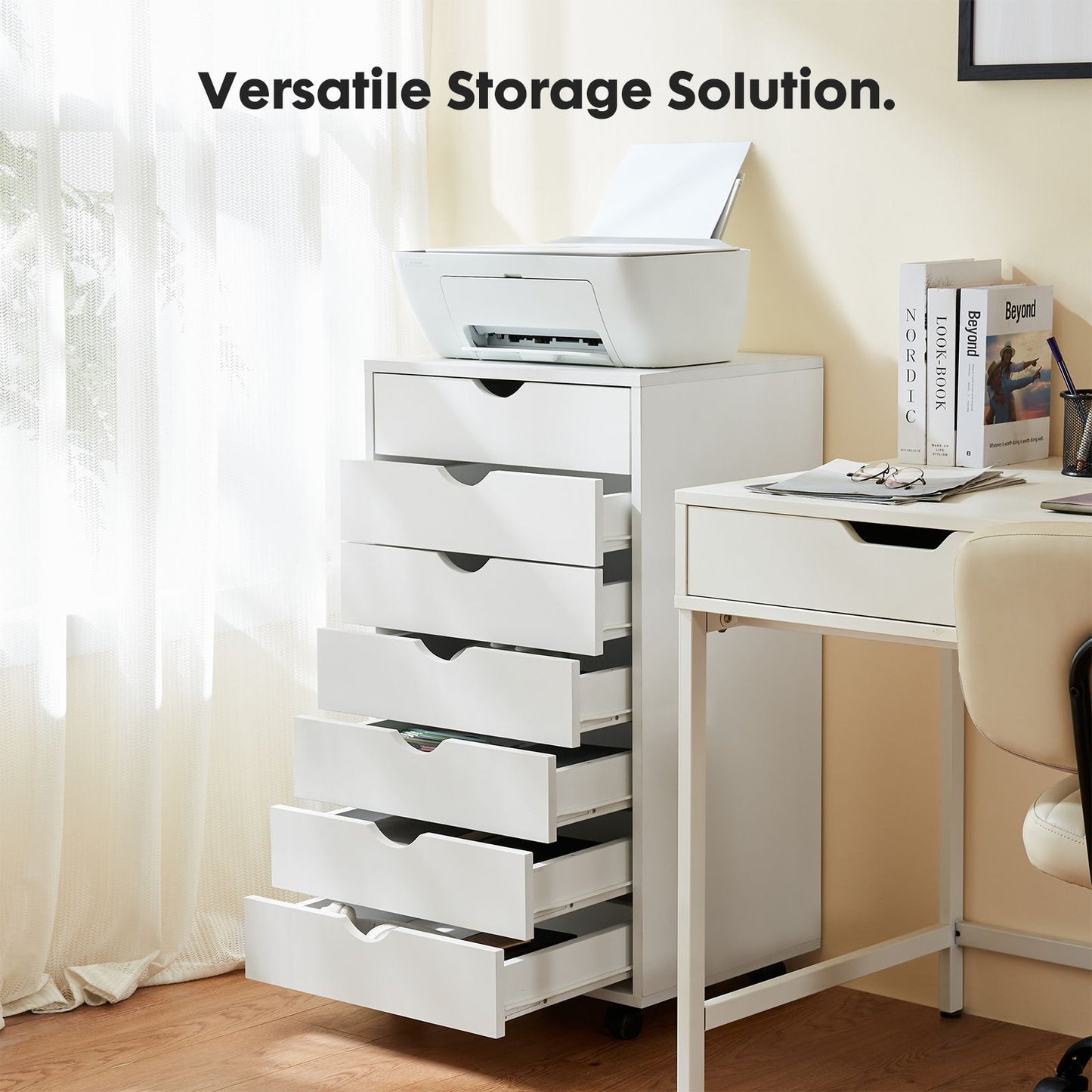Storage Cabinet Dressers with Wheels Mobile Organizer Drawers for Office, Bedroom, Home