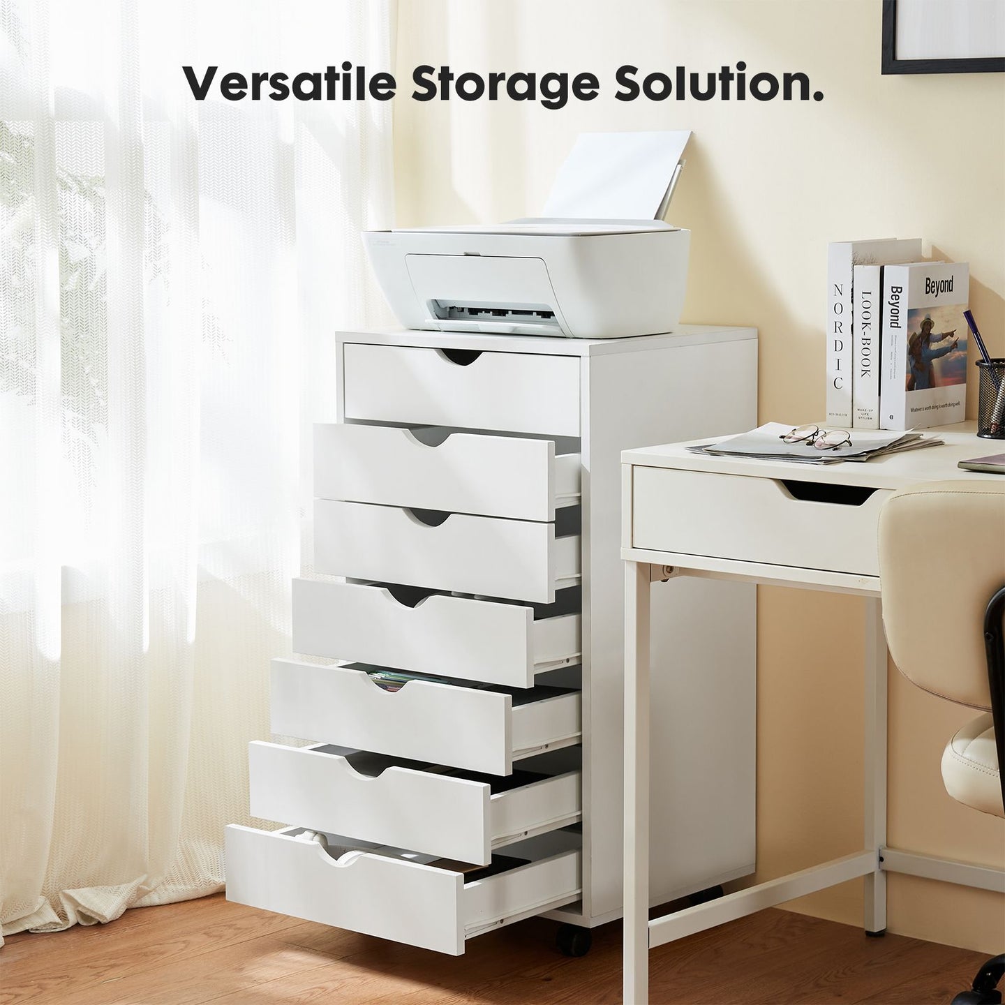 Storage Cabinet Dressers with Wheels Mobile Organizer Drawers for Office, Bedroom, Home