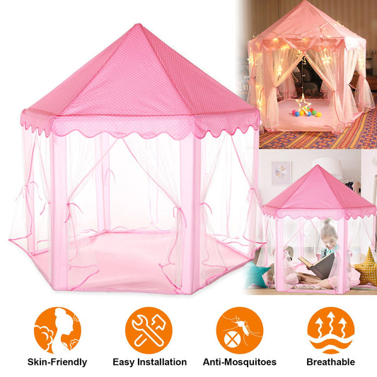 Princess Castle Play Tent for Girls – Large Indoor/Outdoor Kids Playhouse