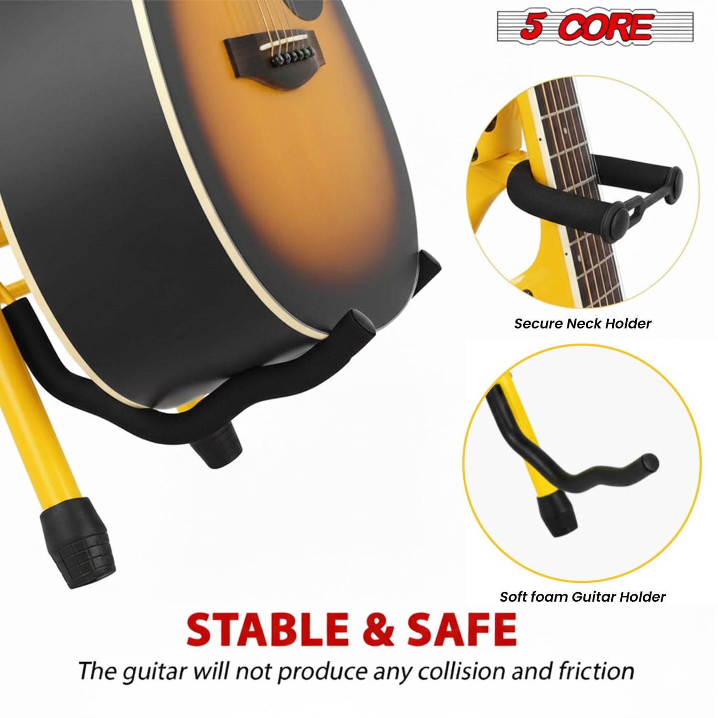 Padded Guitar Stool with Backrest, Built-in Stand & Footrest