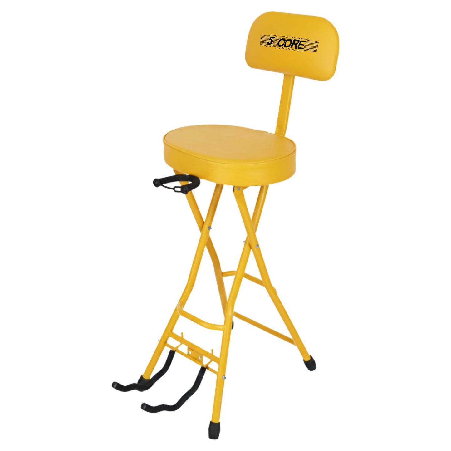 Padded Guitar Stool with Backrest, Built-in Stand & Footrest