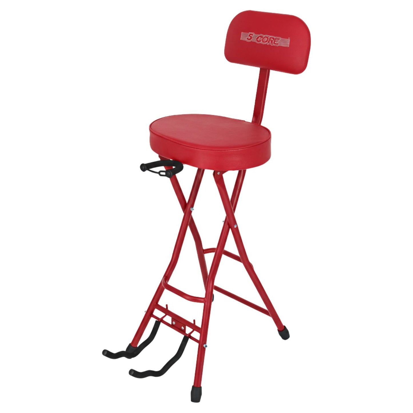 Padded Guitar Stool with Backrest, Built-in Stand & Footrest