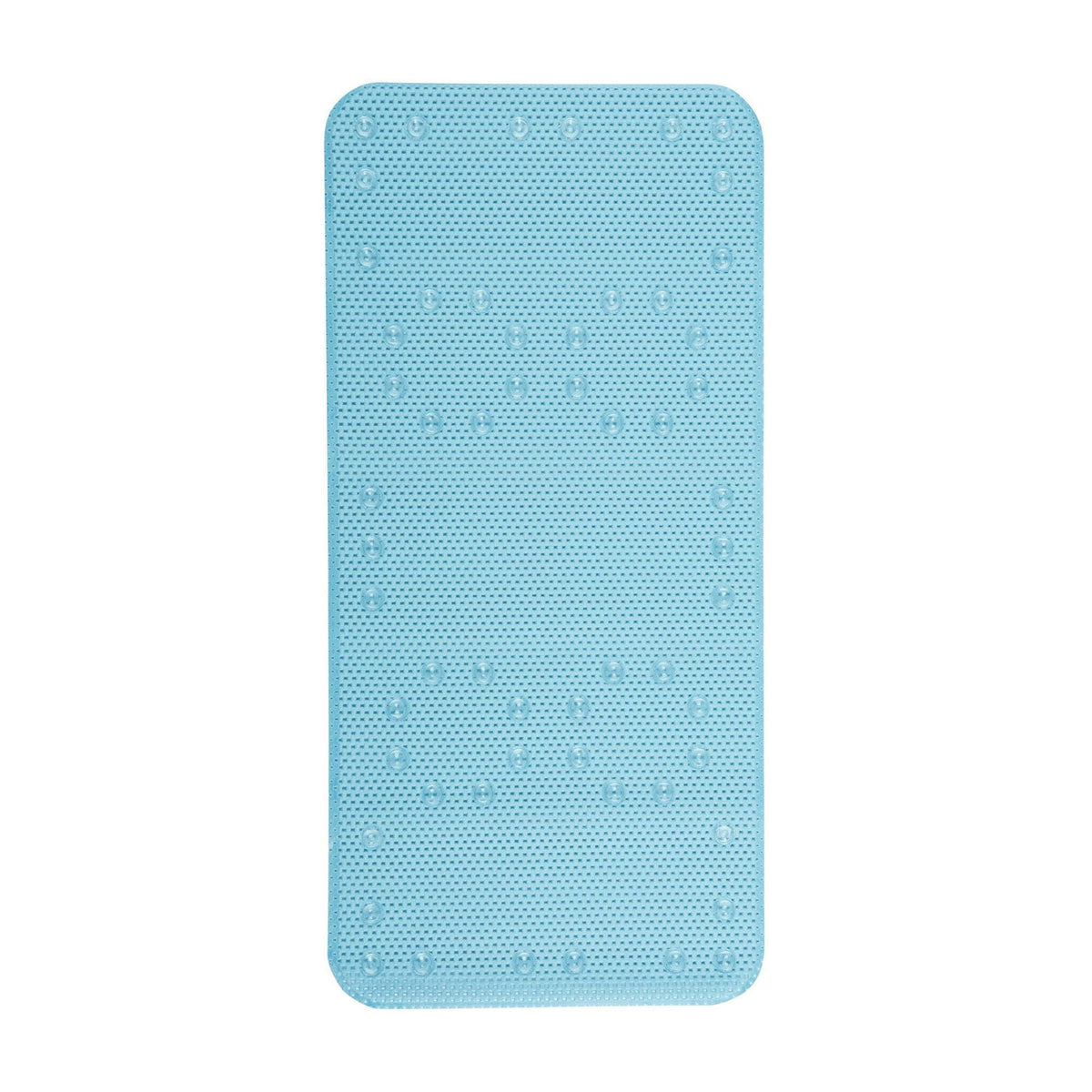 17" x 36" Blue Non-Slip Cushioned Bathtub Mat with Suction Cups