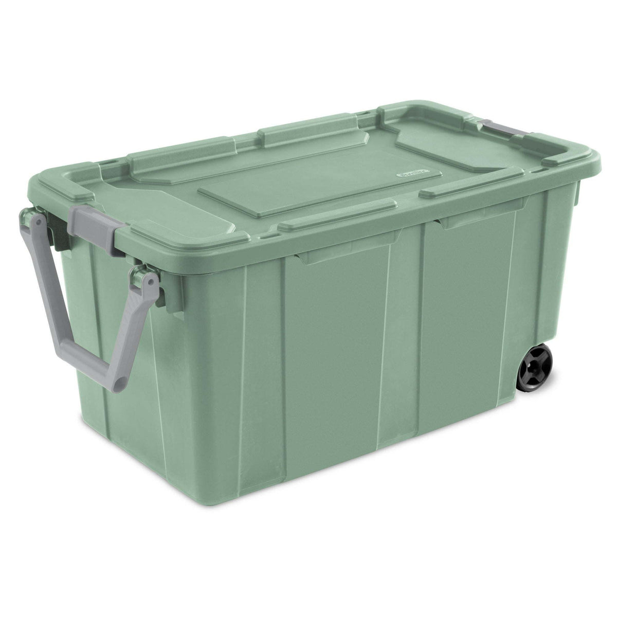 40 Gallon Wheeled Storage Bin with Handle – Extra Large Plastic Storage Container, Green, 2 Pack