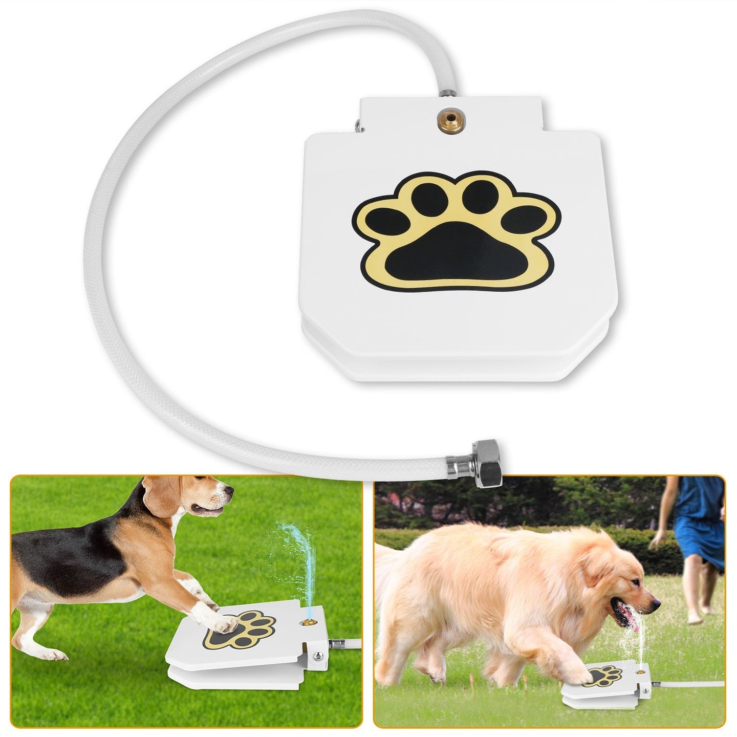 Step-On Outdoor Dog Water Fountain & Interactive Sprinkler