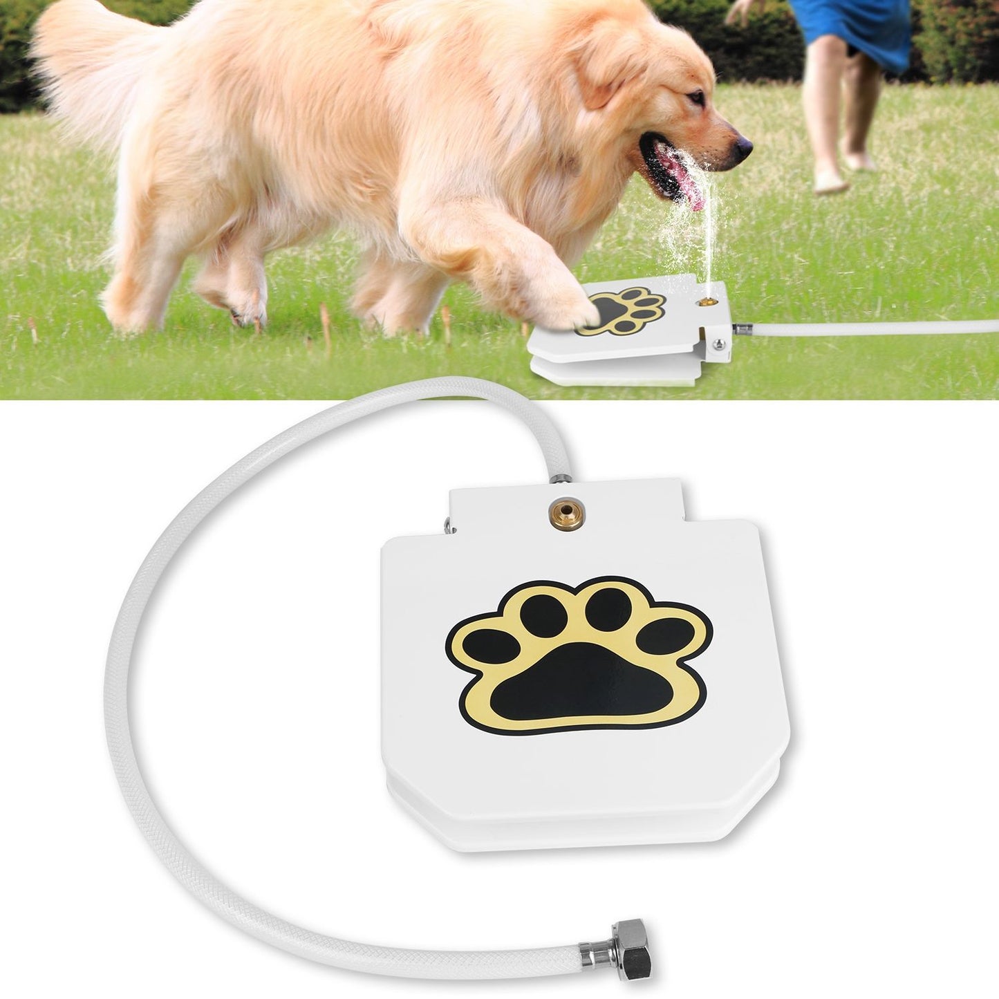 Step-On Outdoor Dog Water Fountain & Interactive Sprinkler