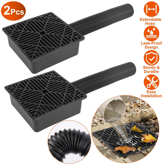 2-Pack Low Profile Catch Basin Gutter Downspout Extensions (5ft)