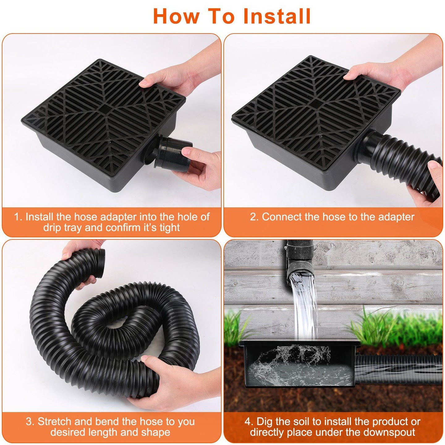 2-Pack Low Profile Catch Basin Gutter Downspout Extensions (5ft)